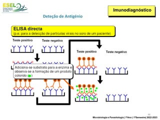 Imunodiagnóstico
Deteção de Antigénio
46
Microbiologia e Parasitologia | 1ºAno | 1ºSemestre| 2022-2023
 