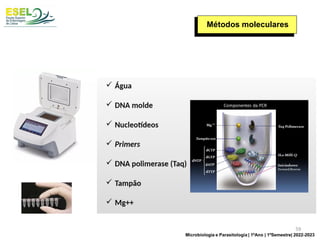 Métodos moleculares
59
Microbiologia e Parasitologia | 1ºAno | 1ºSemestre| 2022-2023
 