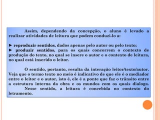Concepções de leitura e implicações para o ensino | PDF
