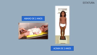 ESTATURA
ACIMA DE 2 ANOS
ABAIXO DE 2 ANOS
 