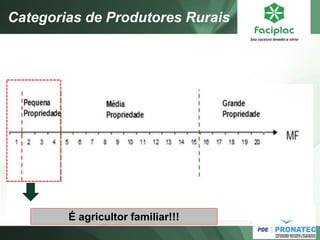 É agricultor familiar!!! 
Categorias de Produtores Rurais  