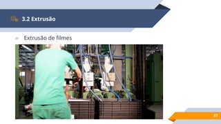 37
3.2 Extrusão
▰ Extrusão de filmes
 