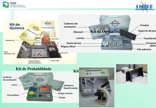 Kits Educacionais
Kit de Óptica

Kit de Probabilidade

Kit de Biologia

 
