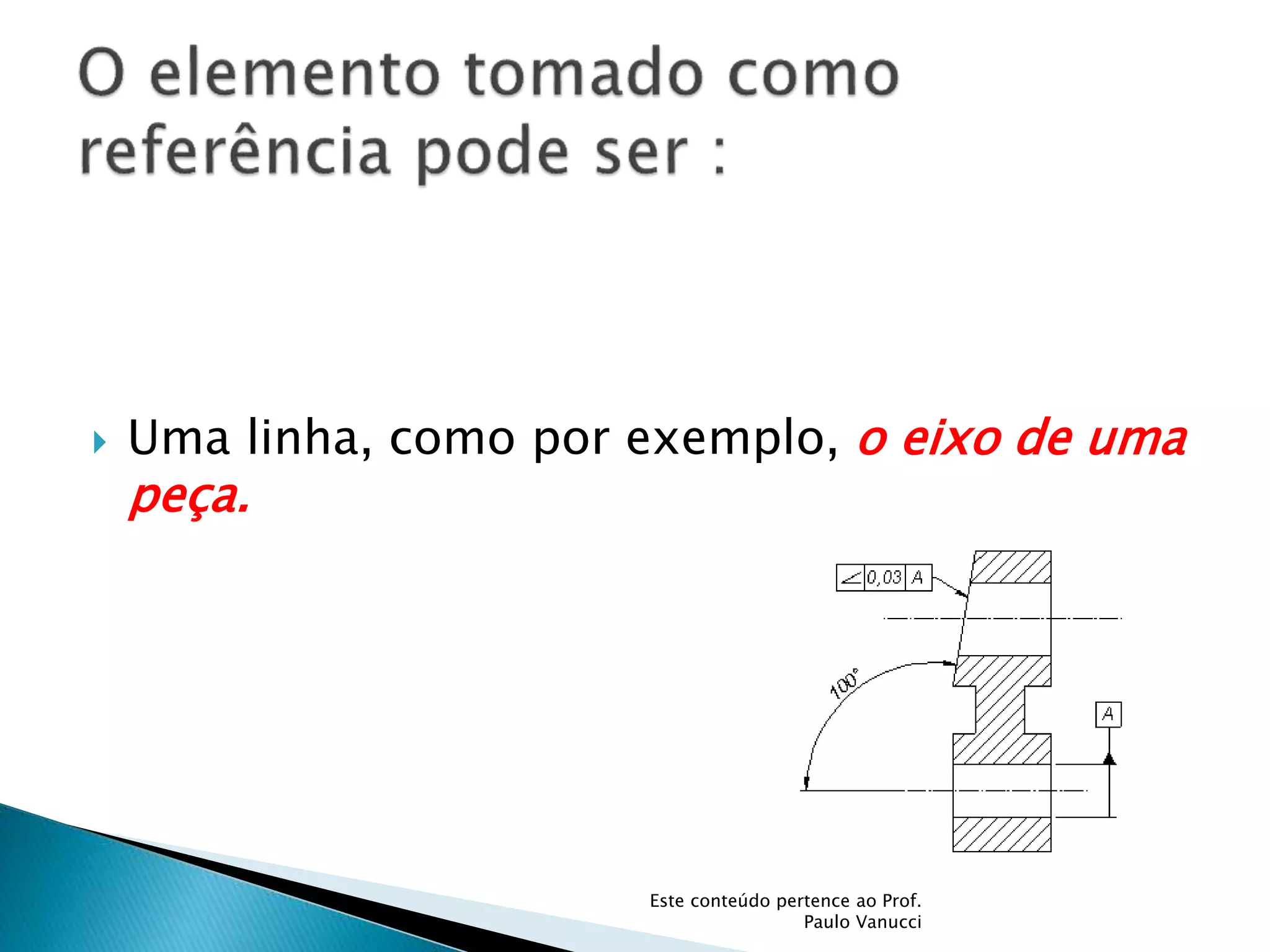  Uma linha, como por exemplo, o eixo de uma
peça.
Este conteúdo pertence ao Prof.
Paulo Vanucci
 