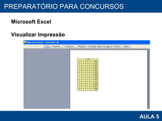 PROAB 2010 AULA 5 PREPARATÓRIO PARA CONCURSOS Microsoft Excel Visualizar Impressão 