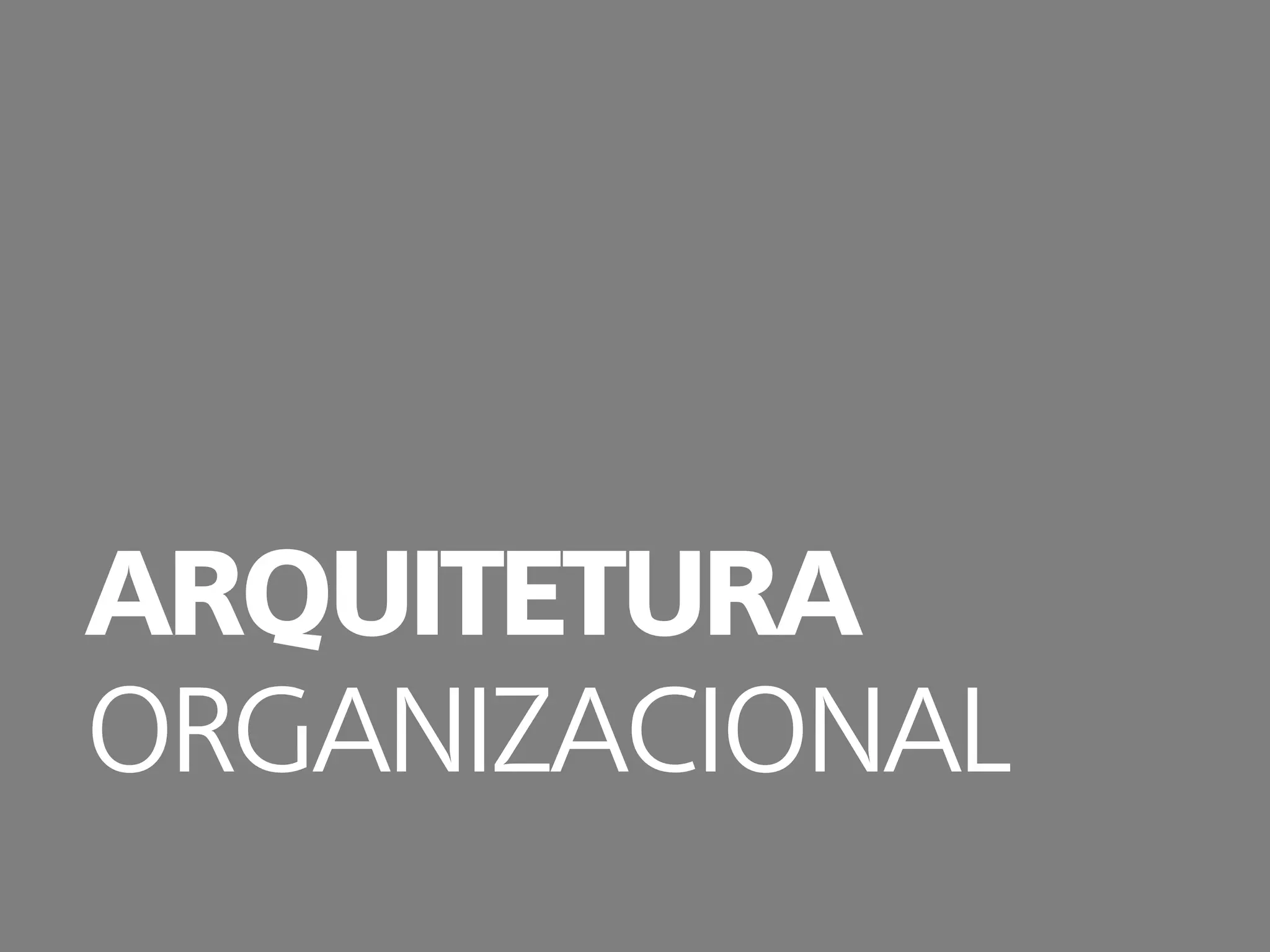 ARQUITETURA
ORGANIZACIONAL
 