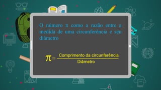 O número π como a razão entre a
medida de uma circunferência e seu
diâmetro
 