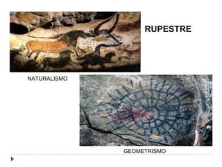 RUPESTRE
NATURALISMO
GEOMETRISMO
 