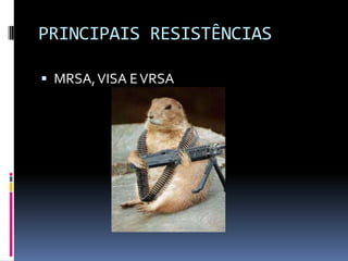 PRINCIPAIS RESISTÊNCIASMRSA, VISA E VRSA