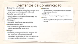 Elementos da Comunicação
 