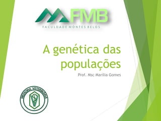 A genética das
populações
Prof. Msc Marília Gomes
 