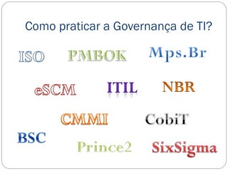 Como praticar a Governança de TI?
 