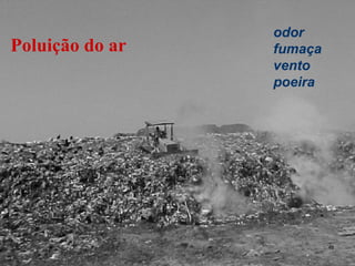Poluição do ar odor fumaça vento poeira 