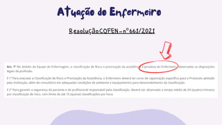 Atuação do Enfermeiro
ResoluçãoCOFEN-nº661/2021
 