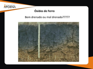 Óxidos de Ferro
Bem drenado ou mal drenado?????
 