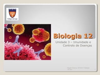 Biologia 12 Unidade 3 – Imunidade e  Controlo de Doenças Magda Charrua  2010/2011 Biologia 12º ano  