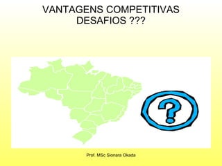 VANTAGENS COMPETITIVAS DESAFIOS ??? Prof. MSc Sionara Okada 
