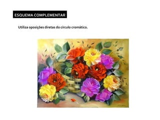 ESQUEMA COMPLEMENTAR Utiliza oposições diretas do círculo cromático. 