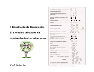  Construção de Genealogias:

 Símbolos utilizados na

construção dos Heredogramas




                               Figura livro: Borges-Osório. Genética Humana. 2ª Edição. Porto Alegre. 1993.
 