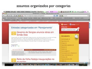 assuntos organizados por categorias
 