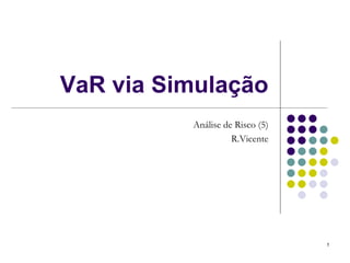 VaR via Simulação
          Análise de Risco (5)
                    R.Vicente




                                 1
 