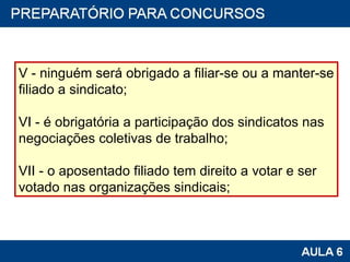 V - ninguém será obrigado a filiar-se ou a manter-se filiado a sindicato; VI - é obrigatória a participação dos sindicatos nas negociações coletivas de trabalho; VII - o aposentado filiado tem direito a votar e ser votado nas organizações sindicais; 