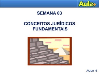 SEMANA 03
CONCEITOS JURÍDICOS
FUNDAMENTAIS
AULA 6
 