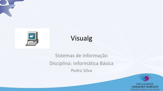 Visualg
Sistemas de Informação
Disciplina: Informática Básica
Pedro Silva
 