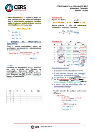 www.cers.com.br
COMISSÃO DE VALORES MOBILIÁRIO
Matemática Financeira
Marcos Luciano
4
 
