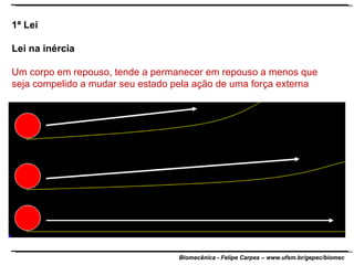 1ª Lei  Lei na inércia Um corpo em repouso, tende a permanecer em repouso a menos que seja compelido a mudar seu estado pela ação de uma força externa 