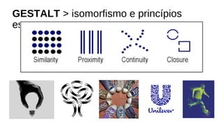 GESTALT > isomorfismo e princípios
estruturantes
 