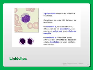 Magda Charrua  2010/2011 Biologia 12º ano  Linfócitos 