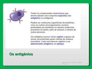 Magda Charrua  2010/2011 Biologia 12º ano  Os antigénios 