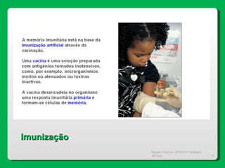 Magda Charrua  2010/2011 Biologia 12º ano  Imunização 