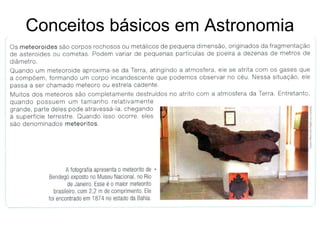 Conceitos básicos em Astronomia
 