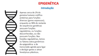 EPIGENÉTICA
Introdução
 