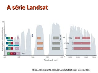 A série LandsatA série Landsat
https://landsat.gsfc.nasa.gov/about/technical-information/
 