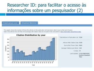 Researcher ID: para facilitar o acesso às informações sobre um pesquisador (2)