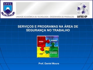 SERVIÇOS E PROGRAMAS NA ÁREA DE
    SEGURANÇA NO TRABALHO




          Prof. Daniel Moura
 