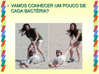 • VAMOS CONHECER UM POUCO DE
  CADA BACTÉRIA?
 