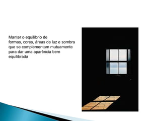 DicasConsiderar a direção do movimento dos assuntos e, geralmente, deixar espaço à frente, dentro do qual possam se movimentarUsar diagonais como linhas de condução a fim de proporcionar um direcionamento na foto. Um caminho para os olhos seguirem em direção ao assunto principal