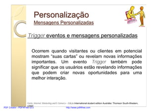 Personalização
                             Mensagens Personalizadas

                       Trigger eventos e mensagens p...