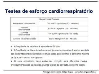 Testes de esforço cardiorrespiratório 