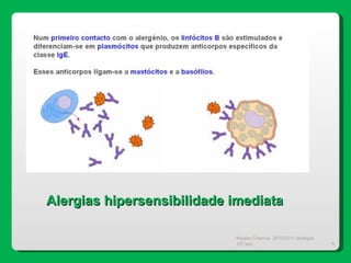 Magda Charrua  2010/2011 Biologia 12º ano  Alergias hipersensibilidade imediata 