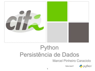 1
Python
Persistência de Dados
Marcel Pinheiro Caraciolo
Python Aula 07
 