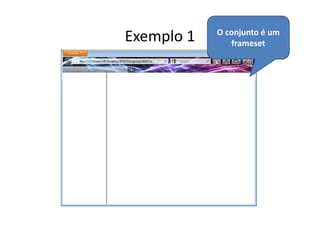 O conjunto é um
Exemplo 1       frameset
 
