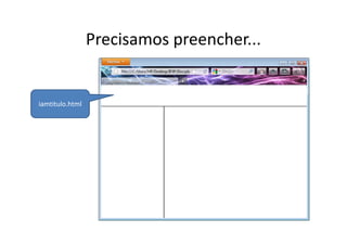 Precisamos preencher...


iamtitulo.html
 