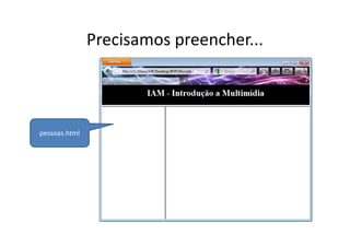 Precisamos preencher...



pessoas.html
 