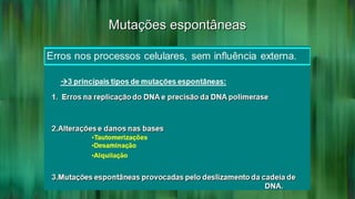 Mutações espontâneasMutações espontâneas
 