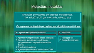 Mutações induzidasMutações induzidas
 